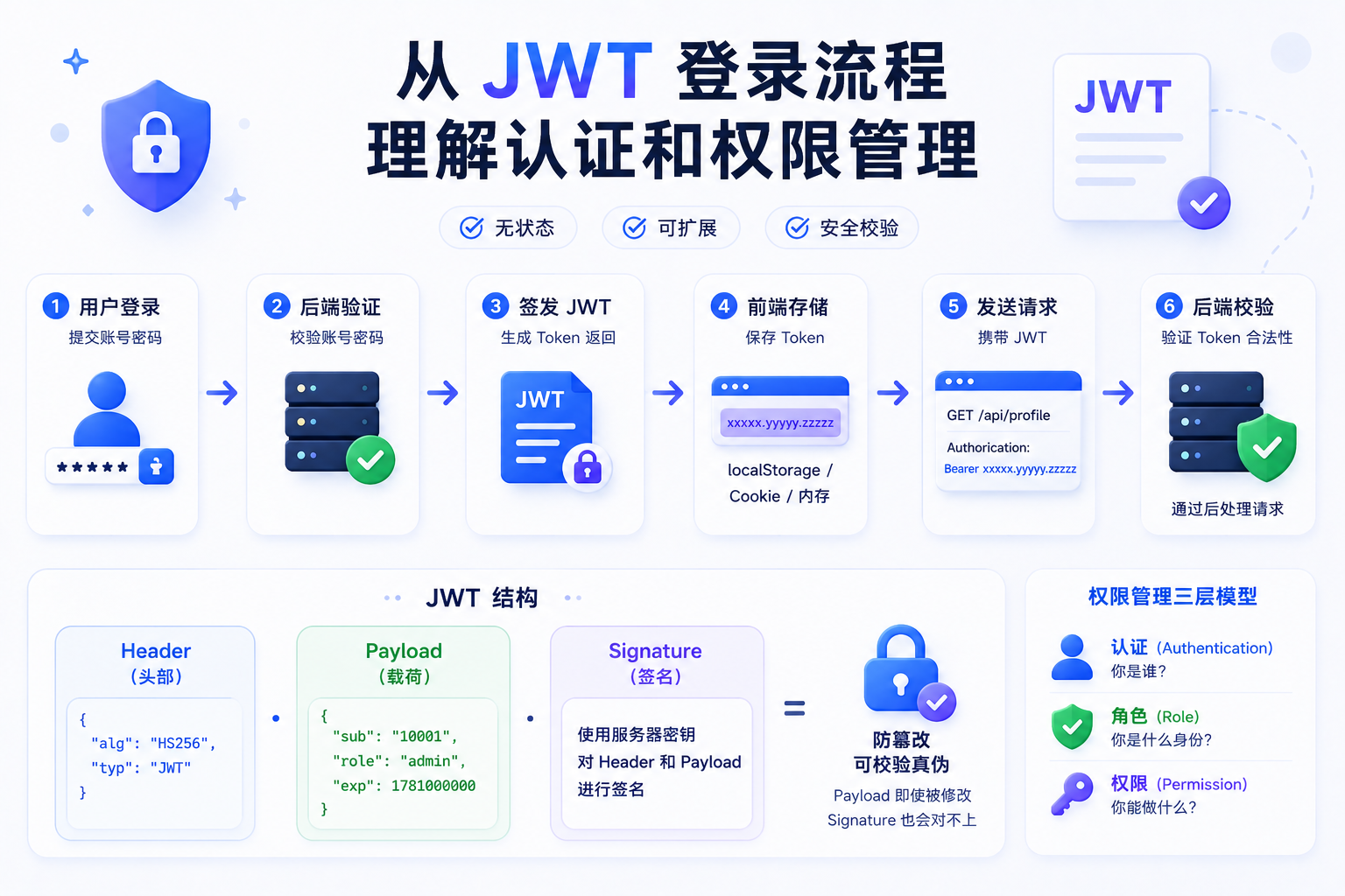 从 JWT 登录流程理解认证和权限管理